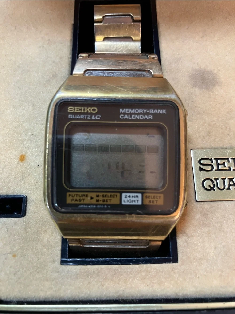 Vintage Seiko M354-5019 James Bond Memory Bank Watch Japan w/Box